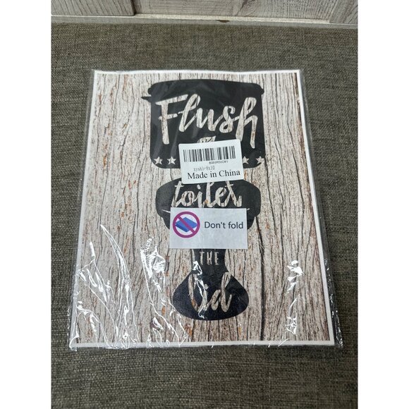 Rustic Bathroom 8x10 Wall Art Prints Set Of 4 Wipe Flush Wash Shower Unframed - Picture 8 of 8